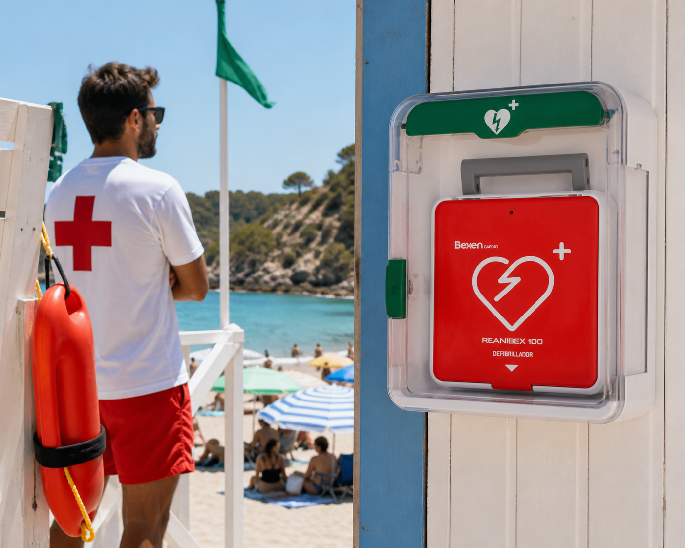 Desfibriladores para playas y espacios costeros