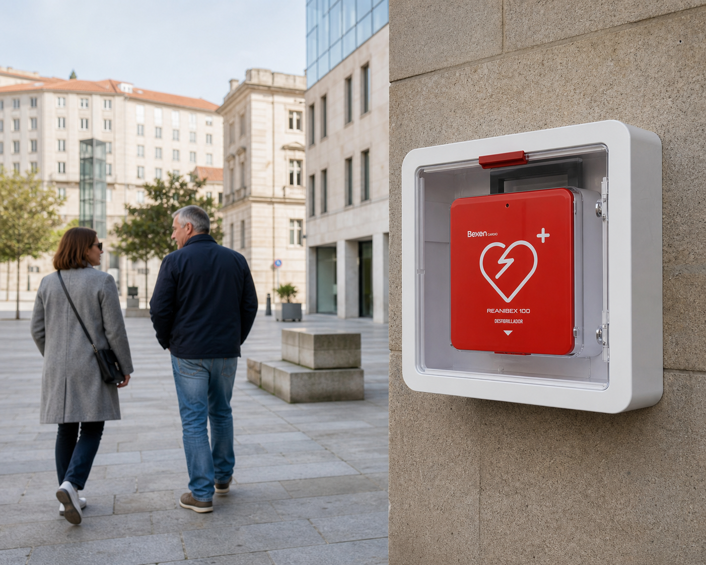 Instalación de desfibriladores en Santiago de Compostela, A Coruña