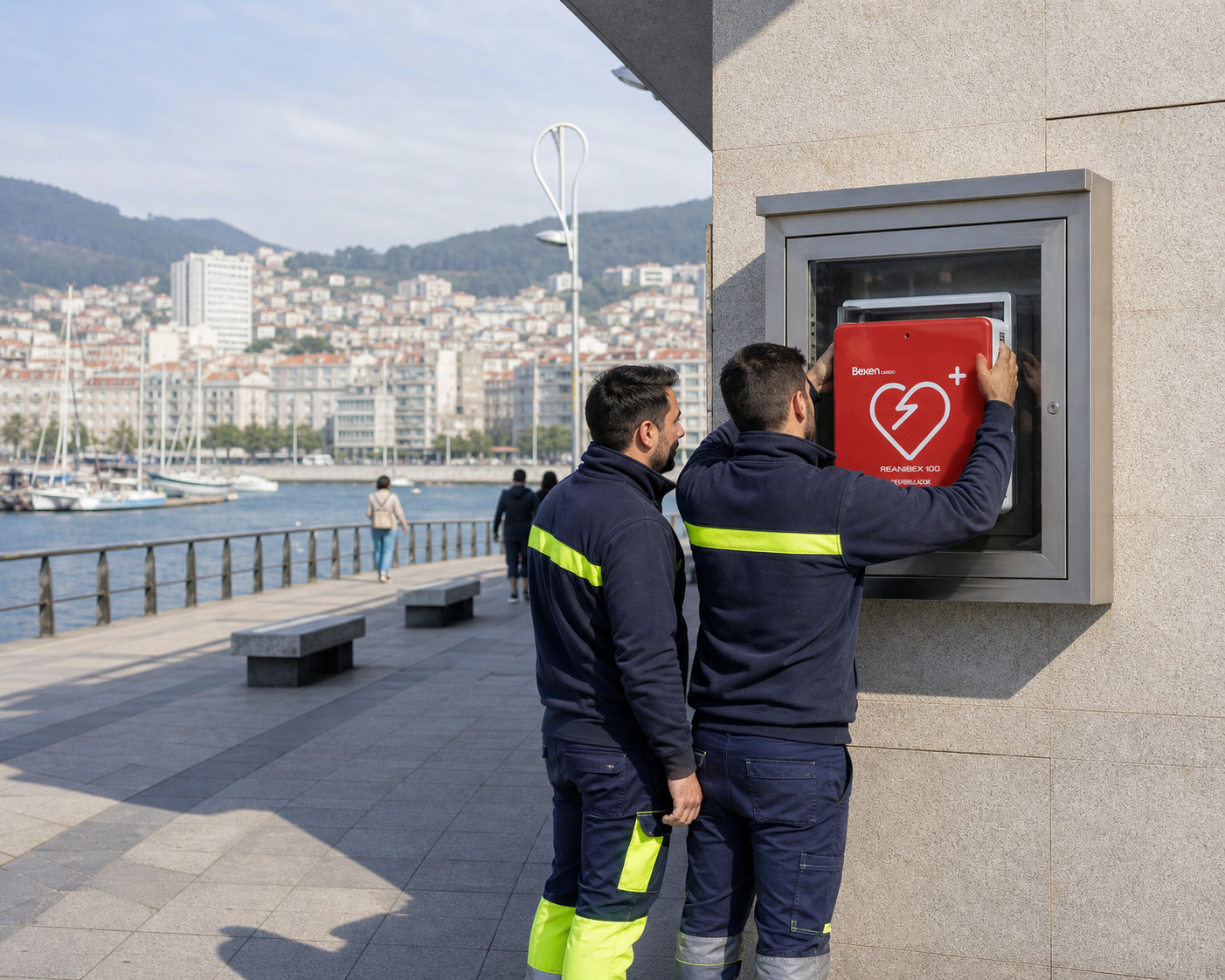Instalación de desfibriladores en Vigo, Pontevedra
